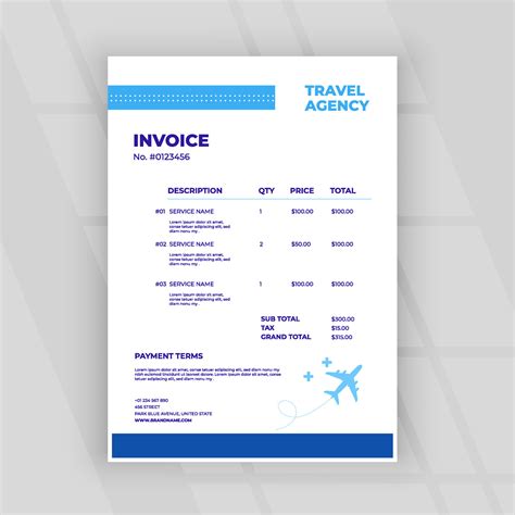 Travel agency invoice format excel free download namesplm