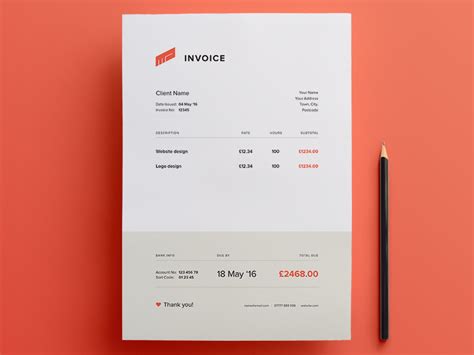 Web design invoice template Wave Invoicing
