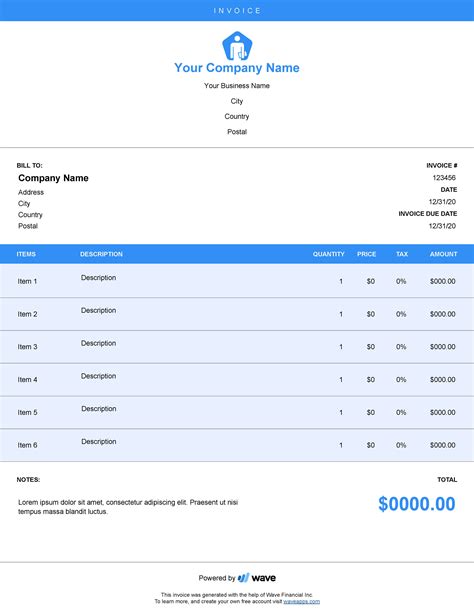 Free Samples Of Invoices * Invoice Template Ideas