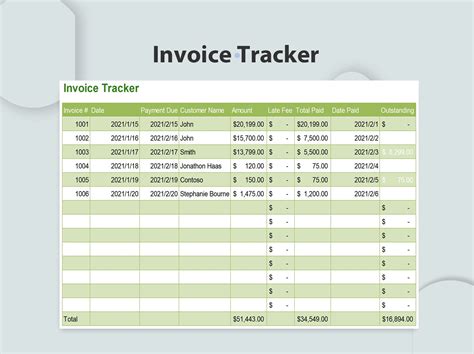 Invoice Tracking Template