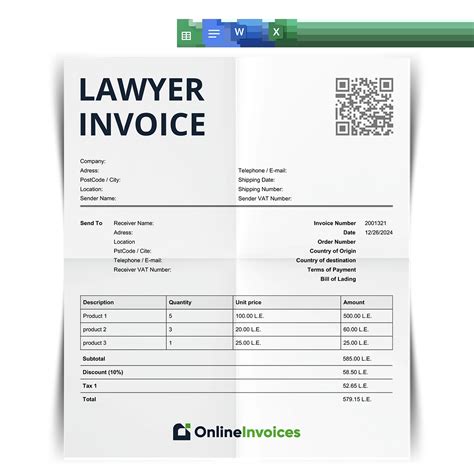 Contoh Invoice Lawyer Kris Greet