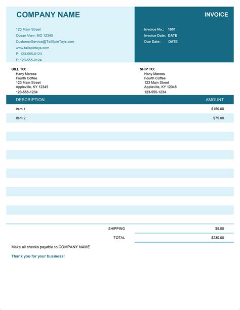 Free Streamlined Invoice Design Light and Friendly Note Freenvoices