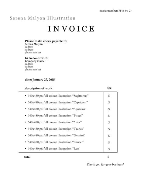 Free Freelance Invoice Template. Customize and Send in 90 Seconds