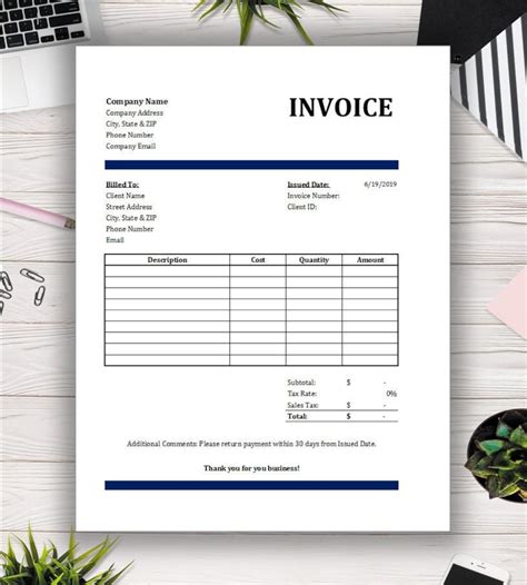 free services rendered invoice template free download send in bill for