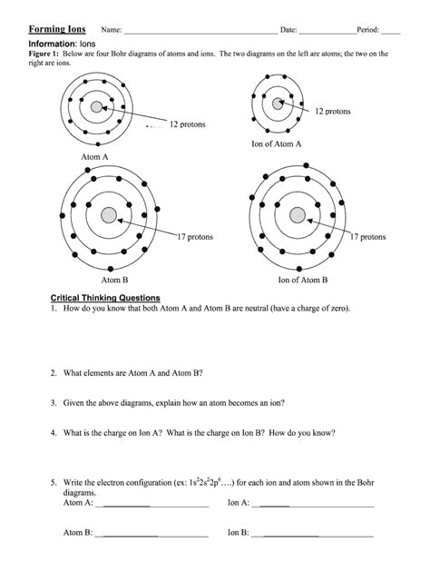 Ion Formation Worksheet Answers