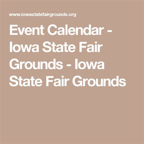 Iowa State Fairgrounds Event Calendar
