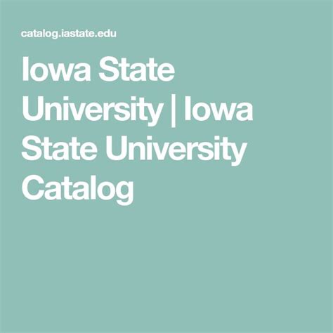 Iowa State University Catalog