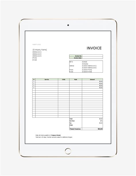 Ipad Invoice Template