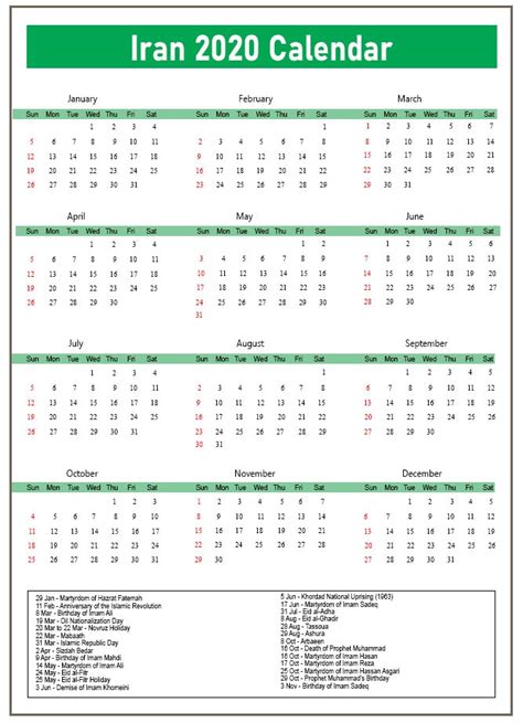 Iran Calendar Today