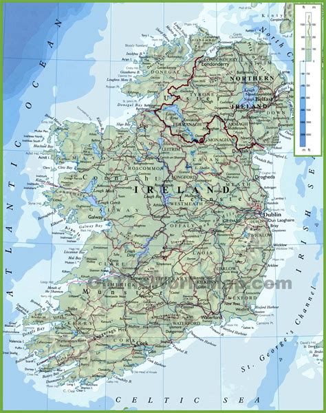 Ireland Printable Map