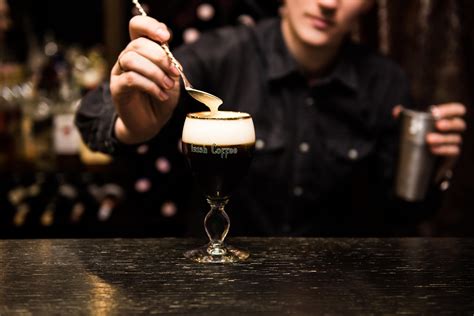 Irish Coffee preparation