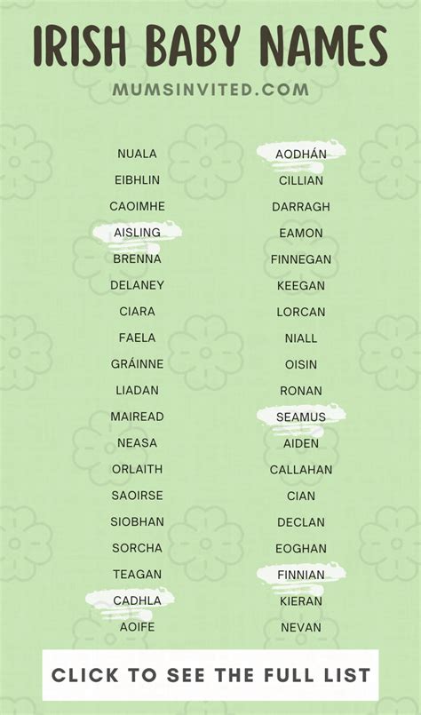 Irish Girl Names That Start With L