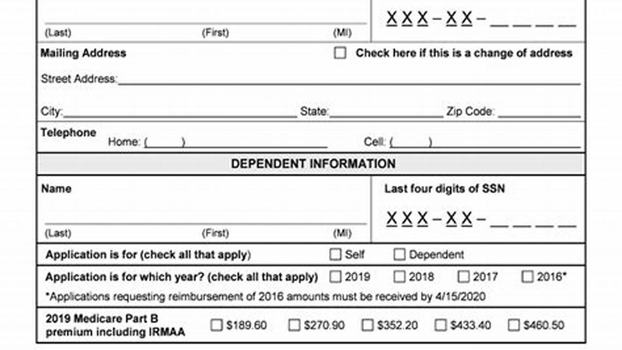 Irmaa 2024 Application Form