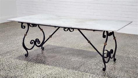 Iron And Marble Dining Table