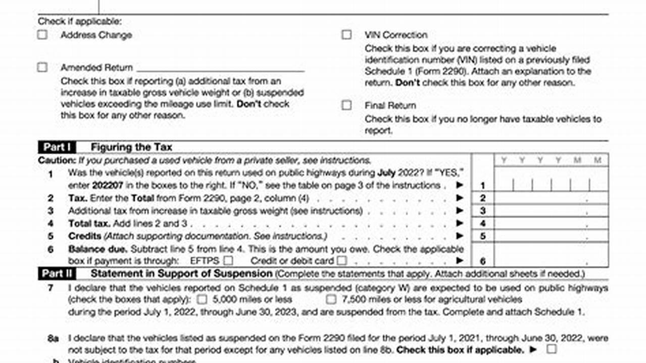 Irs Form 2290 For 2025