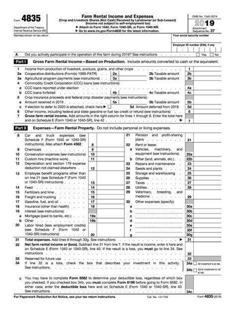 Irs Form 4835 Printable