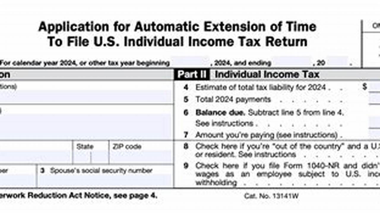 Irs Tax Extension Form 2025