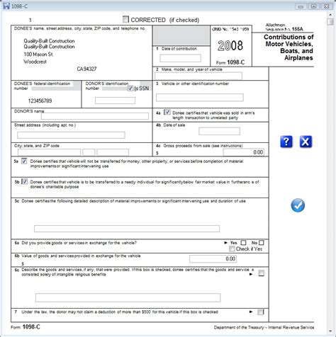 Irs Form 1098-c Printable