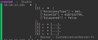 Is it possible to gather accessory ID\'s from an character in-game 