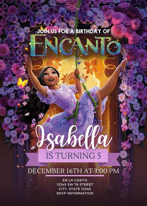 Isabela Encanto Invitation Template Free