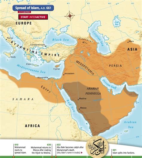 Islam Map Labeled