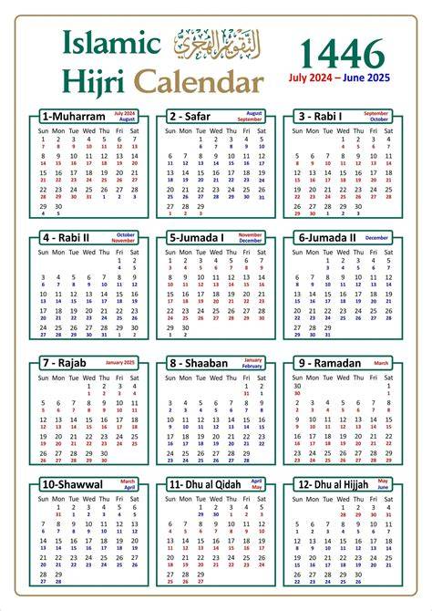 Islamic Calendar 2019 April
