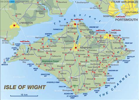 Cycle map of the Isle of Wight, Overview Map, produced by PCGraphics