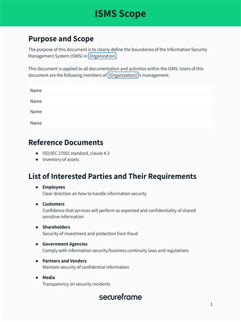 Isms Policy Template