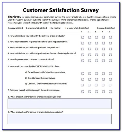 Iso 9001 Customer Satisfaction Survey Template