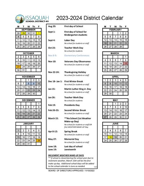 Issaquah 2021 22 Calendar Calendar Page