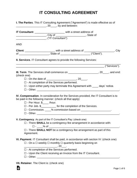 It Consultant Contract Template