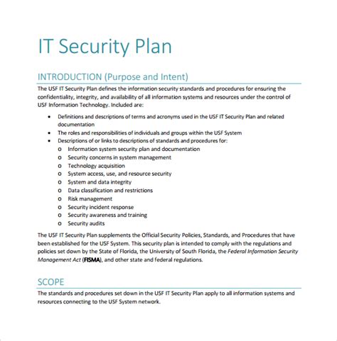 Sample Security Plan Template 10+ Free Documents in PDF, Word