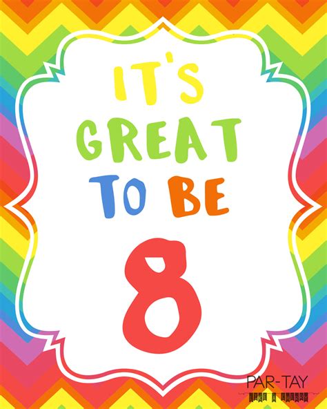 It's Great To Be 8 Free Printable