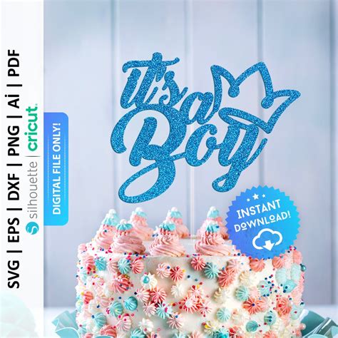 Download It's a Boy Cake Topper SVG |... Images