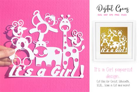 Download It's a Girl Papercut Design Files DXF Files