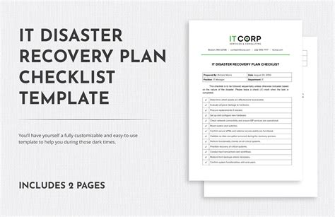 It Disaster Recovery Template
