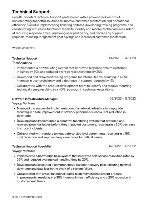 It Support Resume Sample