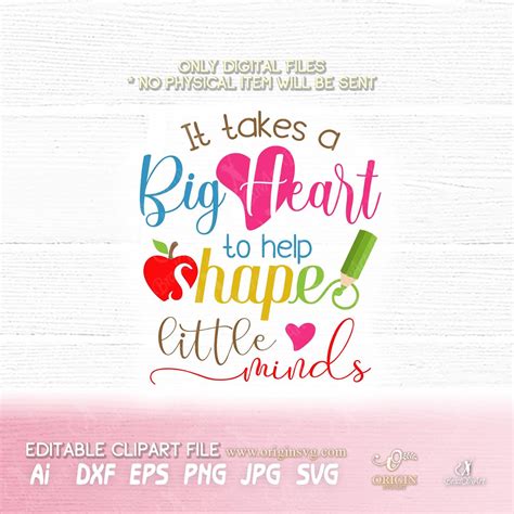 Download It Takes a Big Heart to Shape... SVG File - SVG Design Silhouette Free PSD Mockups