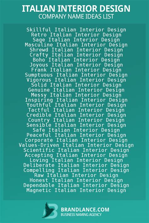 Italian Interior Design Company Names