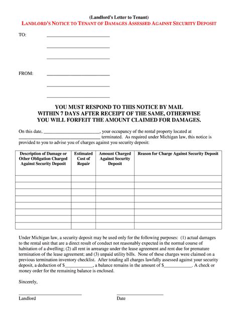 Itemized List Of Damages Template