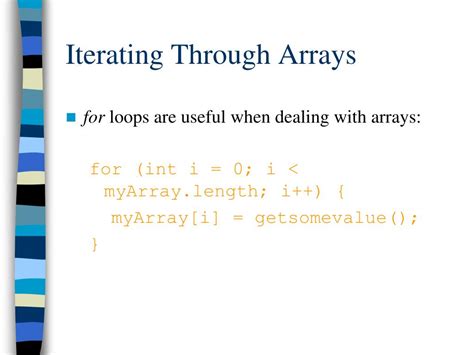 Iterating Through Arrays