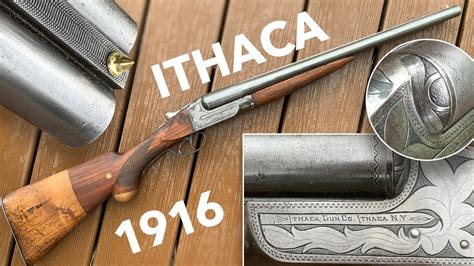 Ithaca Double Barrel With Dog Engraving