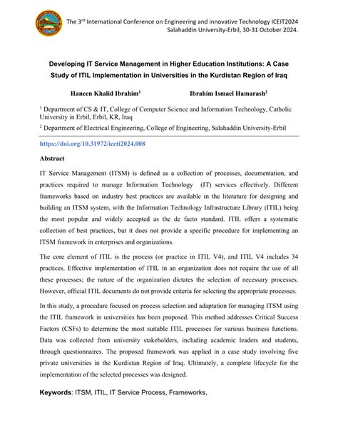 Improving IT Maturity in Higher Education: Sponsored by | PDF