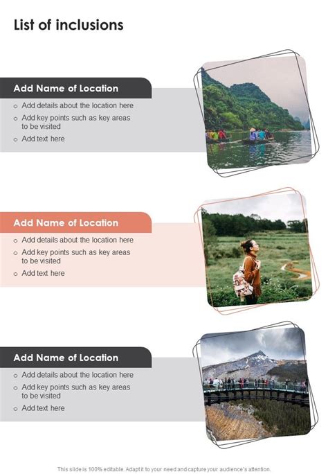 Itinerary and Inclusions