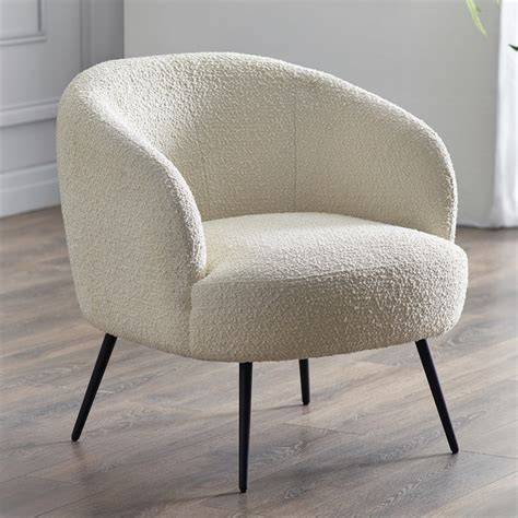 Ivory Boucle Accent Chair