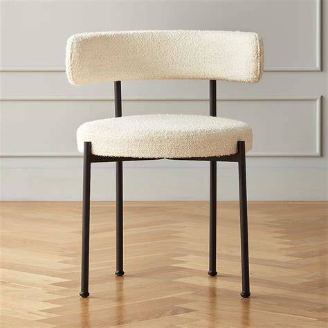 Ivory Boucle Dining Chair