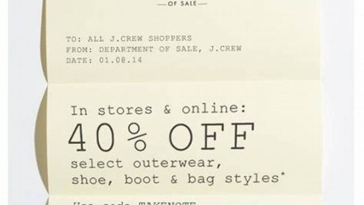 J Crew Discount Code 2024