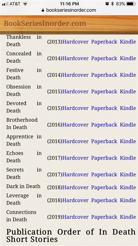 J D  Robb In Death Series Printable List