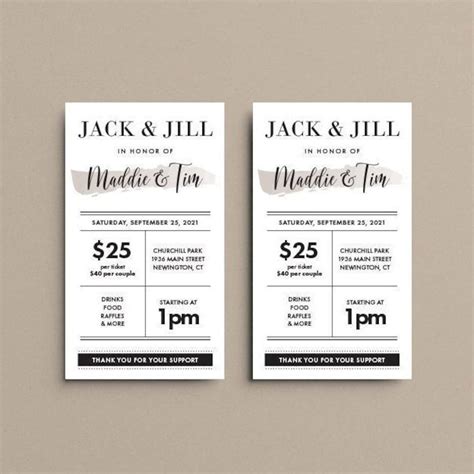 Jack And Jill Tickets Free Templates