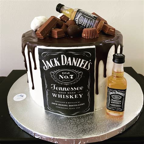 Jack Daniels Cake. Vanilla cake with fondant icing and edible sugar